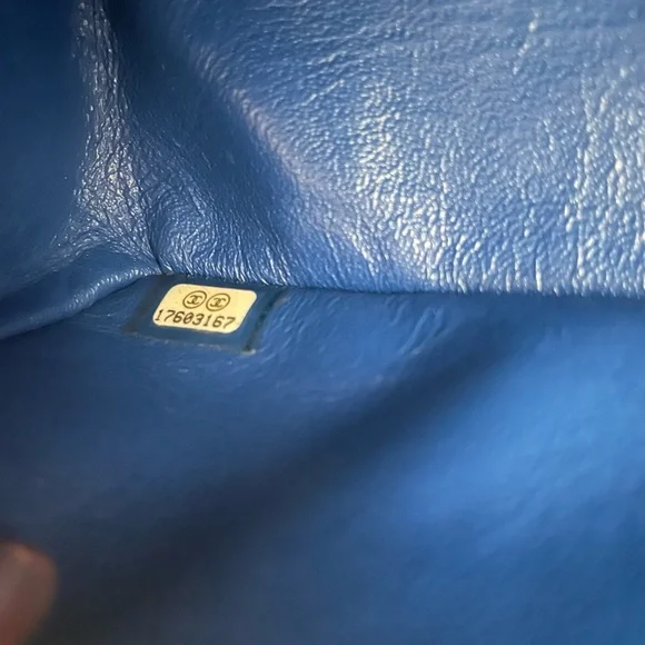 CHANEL 2.55 Mini Blue Quilted Cloth Shoulder Crossbody Bag - Picture 13 of 14